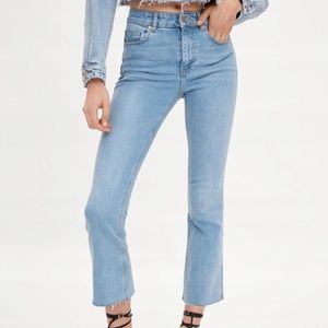 Zara cropped flare jeans